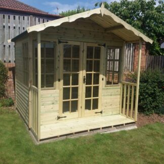 This is a picture of a Georgian Summerhouse with an additional veranda.