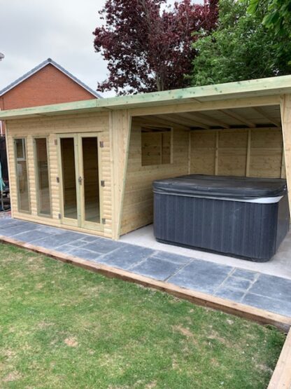 This is an image of The Charlotte Hot Tub Combi Summerhouse